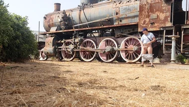 Nude Near an Old Train