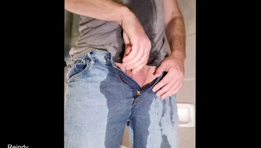 Wetting My Jeans, Playing with My Pee, and Cumming Hard