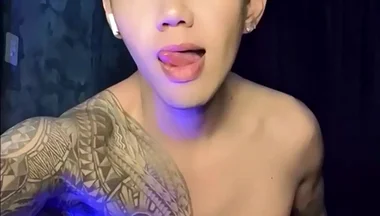 Inked Horny Twink Performed in a Live Webcam Show