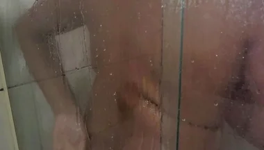 Luksmen1 Gainer Cum on the Shower Screen, Belly, Jerk, Mirror, Cum in Glass