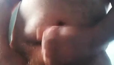 Big British Hairy Daddy Bear Wanking with Cumshot