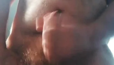 Big British Hairy Stepdaddy Bear Wanking with Cumshot