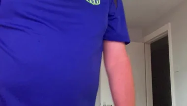 My Blue Football Shirt with Stocking on