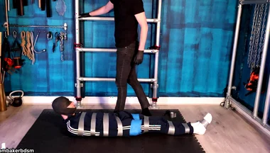 Bound and Struggling in Tape Bondage (4k)