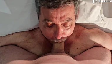 Boy Cumming on Stepdaddy