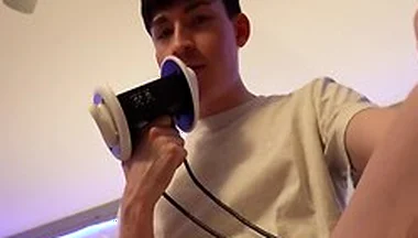 Asmr Ear Licking Showing Off Bulge Before Sliding Them Off
