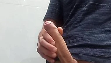 The Guy With The Huge Cock So Fat In His Pants, He Unloads It With 5 Jets Of Semen In The Air