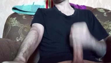 Horny Guy Strocking Big Cock