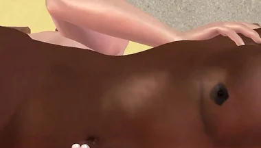 Animated 3D Gay Porn - White Man Fucking Black Man Ass in Spoon Position on Desk