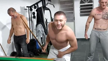 Me, Carmona, Opaido Carmona and Viking De Taubaté Started a Game of Pool Naked