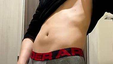 Horny Boy Cant Resist Jerking Off In His New Underwear In Shopping Mall
