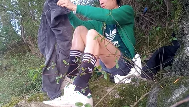Behind the Scenes Jon Arteen After Masturbating Ejaculating Thick Cum Play Cleaning Tidying up Creating Artistic Sperm on Moss