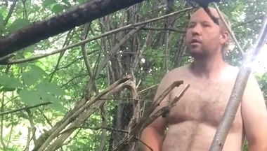 Outside Being Wild Jerking off