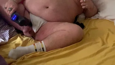 Fat Stepdaddy Wanks with Massage Toy