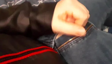 Jerking in Biker Leather Jacket