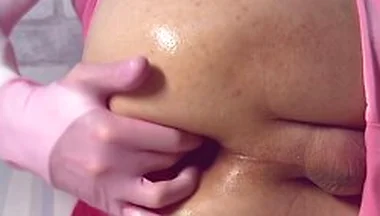 A Big Apple Fits In Femboys Anal. Close Up Wide Hole - Stretching And Gaping