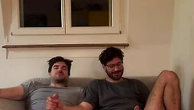 Straight Friend Helps Gay Bro Jerking Of