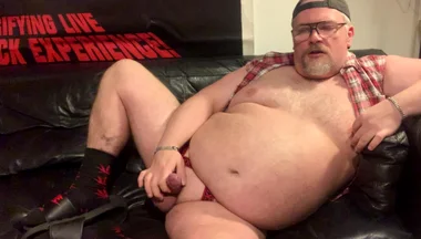 Fat Daddy Pig Wanks His Fat Cock