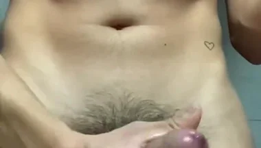 Muscle Latin Bot Masturbates in Bathroom