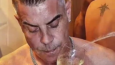 Spit Roast Piss Play with Daddy