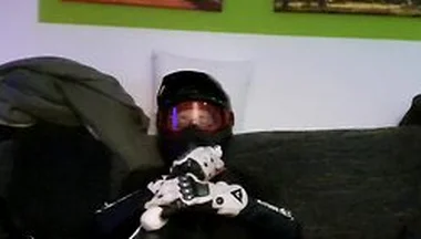 Pup Sparkle In Biker Cumming Inside A Dainese Suit