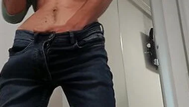 The Dude Shows You His Tight Piece Of Cock Inside His Jeans - Hunk Hands