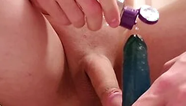 Horny Amateur Male Rides A Dildo On The Bathroom Floor