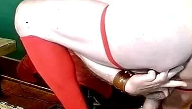 Beardaddychub Jerks in Long Red Socks and Red Jock!