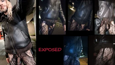 Exposed: Strutting Outside in a Fishnet Bodysuit