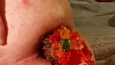 Big Load Of Gummy Bears Anal Stuffing And Expulsion Whit Prolapse