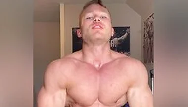 Muscle College Jock Flexing Big Cock