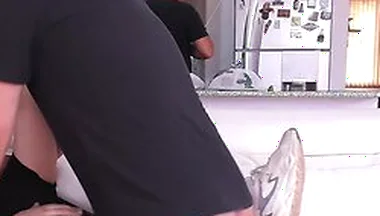 My Cuckold Husband Cooks While I Fuck His Best Friend - Hard Sex With Creampie
