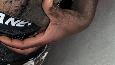 Horny Hairy Black Male Getting Kinky at the Storage Room