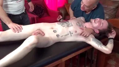 Envy tickled and teased cum load