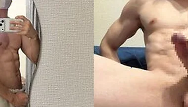 Light-skinned Muscular Man Masturbating