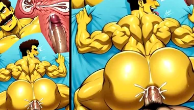 Compilation of Gay Anal Sex in a Simpsons Cartoon Style