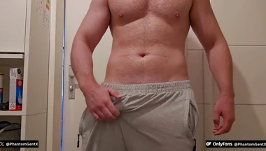 German Dirtytalk! Relaxed in Gray Sweatpants and Then Really Wild