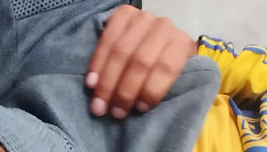 Man Gets Hot and Masturbates Under His Clothes