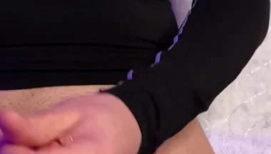 The Guy Jerks off His Big Dick After Training in the Gym and Gives You a Lot of His Load