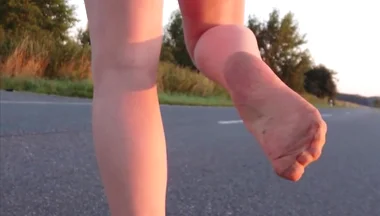 Walk in Tights on the Country Road