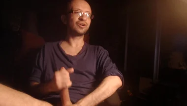Horny Funny Guy Jerking Big Cock on Webcam