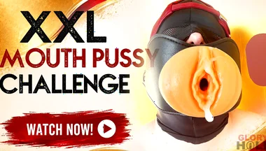 A Really Big Xxl Cock Penetrates Through the Mouth Gag Into My Mouth Pussy