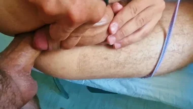 A Slut Covered in Semen, Lying on the Table, All Covered in Sperm From Sex Without Condoms.