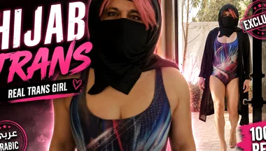Arab Muslim Sissy Wearing Hijab Outdoors