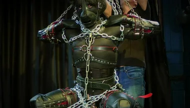 Heavy Chain Bondage Fox: Tight Corset, Leather Mask & Endurance Challenge