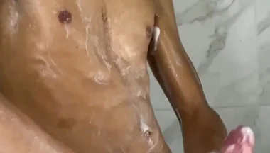 Latin Stallion with a Monster 22 Cm Penis and a Tight Ass While Showering