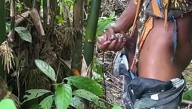 Pouring Cum in the Forest