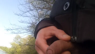 Jon Arteen Pulls Out His Beautiful Penis and Urinates Outdoors. Gay Porn with an Asian Twink
