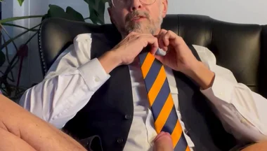 Suited Stepdaddy Solo Wank & Cum Eating