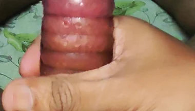 Handjob with Crystal Condom